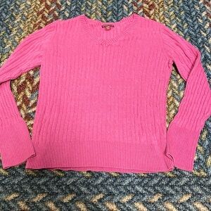 Merona Pink Size Medium Long Sleeved B-Meck Top Sweater Gall Cozy Feminine